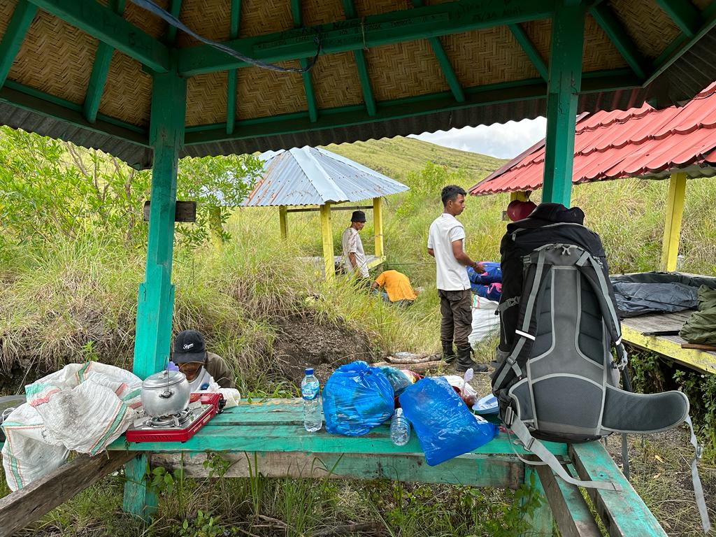 Our Tambora camp. Much better than nothing!