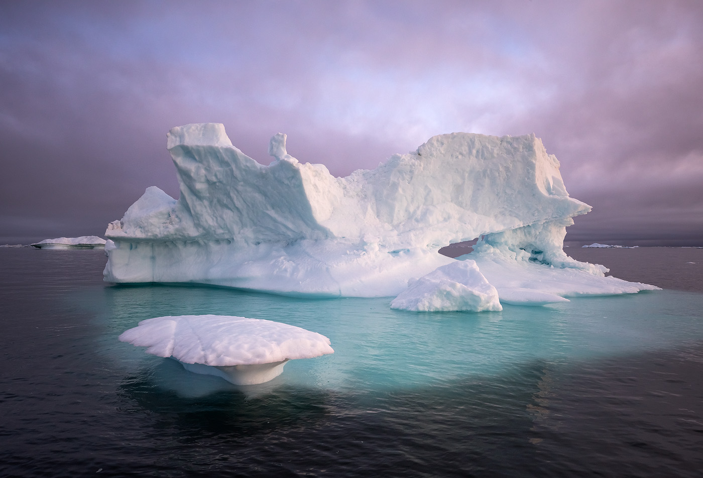 Picnic Table - This arched iceberg had a small picnic table attached to ...